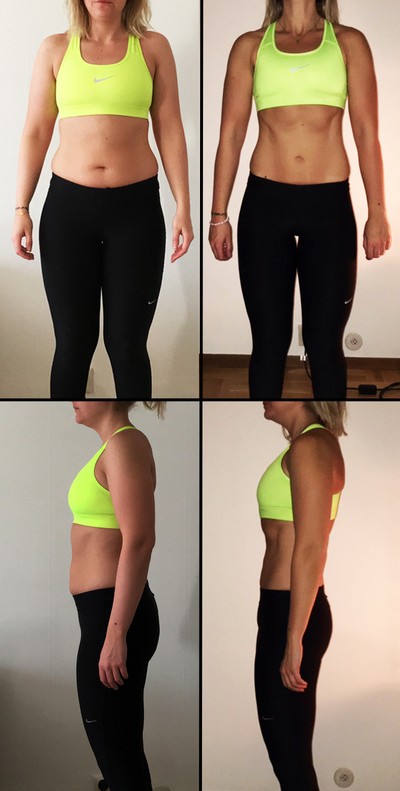 Före och efter transformation – Emma